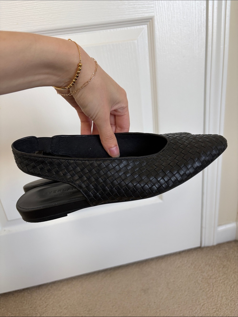 Everlane The V Slingback Black Woven Flat 8.5 - Picture 4 of 8